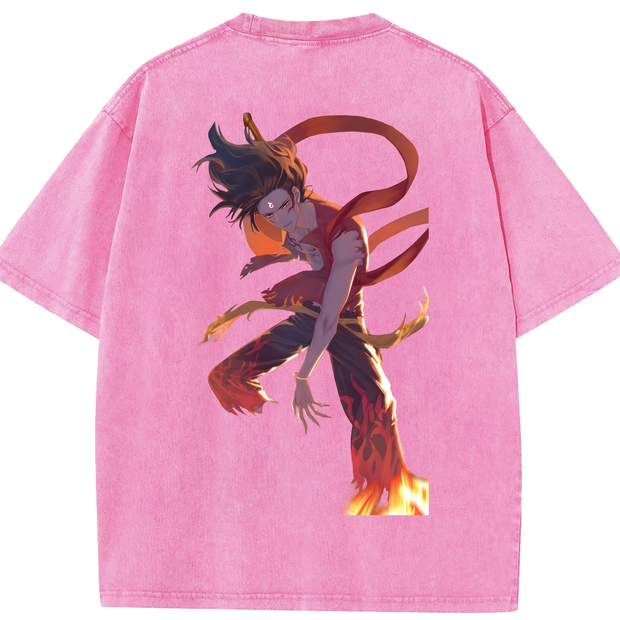 （画像用） Ne Zha 2 ナタ 魔童の大暴れ 綿100% ヴィンテージ風 半袖Tシャツ（背面プリント）
